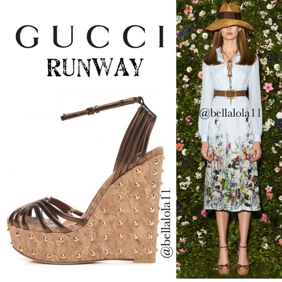 AUTHENTIC GUCCI RESORT COLLECTION WEDGES - Picture 1 of 15